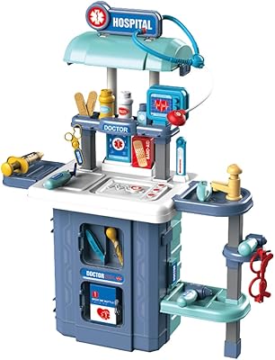 Easy Kids Little Story Doctor and Hospital game box, 38 pieces with blue light and its integrated, 3 in 1 mode, LS_RPLC_HPBU.. DIAYTAR NIGERIA combines extensive product options with budget-friendly prices, delivered in 5-8 days.