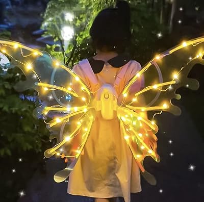 Wings with LED light garland, beating butterfly wings, DIY fairy wings for big girls, LED lights, for halloween cosplay and birthday party.. DIAYTAR NIGERIA: Connecting Nigerians with affordable products delivered promptly nationwide.