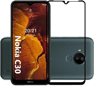 Window protector in tempered glass for Nokia C30 [Full HD cover] [Easy to install] [Striped resistant] for Nokia C30 - Black.. DIAYTAR NIGERIA: Your partner in affordable e-commerce with dependable delivery across Nigeria.