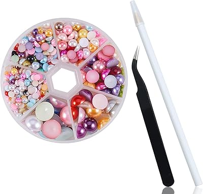690 pieces of pearls flat cabochons of 6 sizes with epilate pliers and rhinestone pen, nail art tools for nail crafts, nails, shoes, face (mixing).. Enjoy the simplicity of shopping with DIAYTAR NIGERIA, offering vast choices delivered in just 5-8 days.