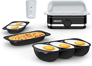 Krups Simply electric egg cooker: Quickly cook hard, poached, scrambled or omelet eggs. Capacity of 6 eggs, black.. Transform your shopping experience with DIAYTAR NIGERIA's vast product selection delivered at unbeatable prices.