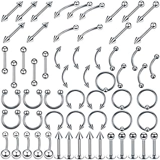 Kit of tongue and lip drilling accessories, lip drilling accessories, eyebrows and belly for women and men, party jewelry, birthday gift, 60 pieces/professional set.. Shop confidently on DIAYTAR Nigeria — everything you need, delivered quickly.