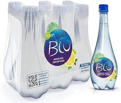 Blue sparkling water with lemon and mint, without added sugar, zero calorie, 500 ml, pack of 6 bottles.. DIAYTAR NIGERIA makes quality accessible with our extensive catalog and competitive delivery rates.