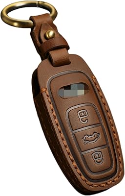 Car keychain and protective cover-Compatible with A4L/Q5L/Q7 intelligent car keys in real leather-made leather.. Your complete shopping solution, DIAYTAR NIGERIA offers extensive choice with competitive prices and delivery.