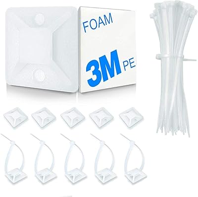 Cable attachment support, adhesive mounting wire support, screw hole, wire clip support with cable management kit (white).. DIAYTAR NIGERIA: Redefining e-commerce with affordable prices and reliable nationwide shipping.