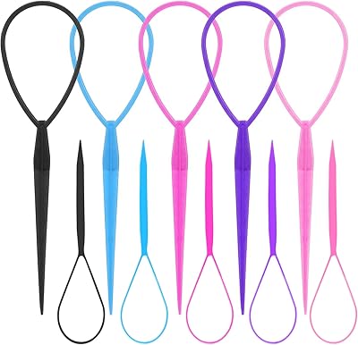 10 pairs of Topsy ponytail tools, braided hair accessories, hairstyle for French braids, 20 pieces, 5 colors.. DIAYTAR NIGERIA: Where shopping is affordable, selection is vast, and delivery is always reliable.