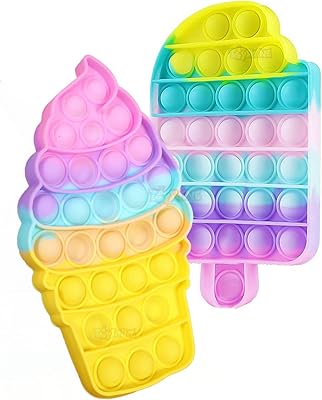Pack of 2 - Toy of ice cream and sweet sounds - Toy to burst in Silicone without BPA, Bubble toy to relieve the stress of autism, sensory toy pop it - pastel.. DIAYTAR NIGERIA brings online shopping to every Nigerian with affordable prices and reliable shipping.