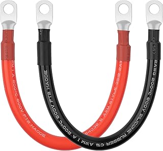 2AWG battery inverter cable game with terminals (eye 3-8 ") 1 foot or 12".. Shop confidently on DIAYTAR Nigeria — everything you need, delivered quickly.