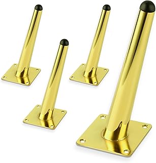 Furniture of furniture in gold metal of 6 ", modern tilted wardrobe feet in the middle of the century, feet of robust conical furniture for coffee cabinet, set of 4.. Experience the convenience of online shopping with DIAYTAR NIGERIA's reliable 5-8 day delivery service.