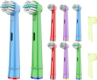 Oral-B toothbrush heads for children, 8 spare heads with 2 caps, flexible dupont hairs, professional toothbrush professional for oral care, for 3 years and more.. DIAYTAR NIGERIA delivers more than products - we deliver affordable solutions within the week.