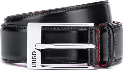 Nappa Barney leather belt with logo engraved loop.. DIAYTAR NIGERIA delivers more than expected with our extensive catalog and 5-8 day delivery service.