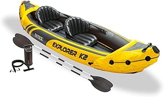 Intex explorer K2 inflatable kayak yellow for 2 people with pump.. DIAYTAR NIGERIA: Where every search leads to affordable products delivered promptly across Nigeria.