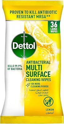 Multi-surface antibacterial wipes Dettol lemon with plump lid 36 36.. DIAYTAR NIGERIA: Where shopping meets satisfaction with affordable prices and prompt delivery services.