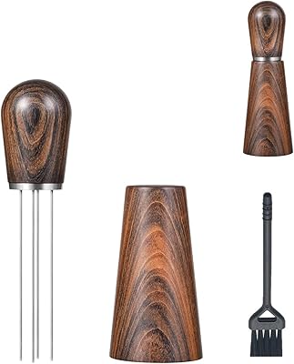 Set of 3 pieces of stainless steel agitator and coffee agitators in natural wood, espresso coffee equipment tool, four stainless steel needles to rasting with brush brush.. DIAYTAR NIGERIA connects Nigerians with quality products at affordable prices, delivered in 5-8 days nationwide.