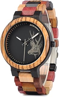 Wooden wristwatch for men and women, colorful wooden watches, relaxed quartz watch, unique deer pattern, elegant bracelet for men and women.. DIAYTAR NIGERIA: Your affordable shopping destination with thousands of products delivered in days.