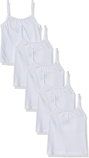 Fine straps shirt for baby girl, 100 % cotton, without label, white, set of 5, white, white, 12.. Experience satisfaction guaranteed with DIAYTAR NIGERIA's comprehensive platform and quick delivery.