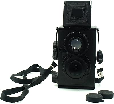 Argentic camera, double objective reaction (TLR), argentic camera 135, use of 35 mm movie, reusable camera, finished product (black).. DIAYTAR NIGERIA: Your affordable gateway to thousands of products delivered within a week.