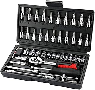 Beauty keys in high quality carbon steel, chrome finish, ratchet, torque, key, multifunction extension forest, manual repair tools - 46 pieces, 14 mm.. Your daily needs delivered to your door — DIAYTAR Nigeria style.
