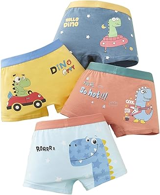 Boxers for boys, set of 4 underwear for children in sweet and breathable cotton for young boys from 1 to 10 years old.. Your shopping dreams realized through DIAYTAR NIGERIA's affordable platform with reliable delivery times.