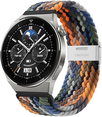 XMOX braided nylon bracelet compatible with Samsung Galaxy Watch 3 45 mm, GT3 PRO BAND 46 mm, Amazfit GTR 3 PRO, 22 mm adjustable rubber bracelet (not included watch)))).. Shop for less and receive more with DIAYTAR NIGERIA's expansive e-commerce platform and nationwide delivery.