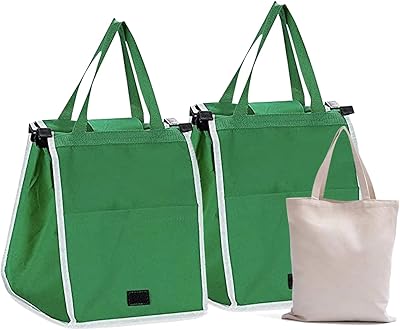 Set of Tax and Tout-Tout Vacosole® bags-Package of 2 very resistant reusable carts bags with clipping grocery organizer, reinforced handles and washable non-woven fabric tote bags, grocery bag (37 cm x 37 cm x 25 cm).. DIAYTAR NIGERIA: Bringing quality products to every Nigerian with affordable nationwide delivery.