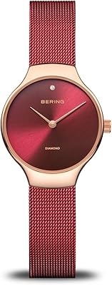 Bering analog quartz watch for women with stainless steel bracelet 13326 - Charitable design, red, 26, bracelet.. Shop confidently with DIAYTAR NIGERIA's vast product range and budget-friendly nationwide shipping.