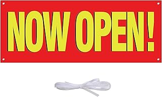 Extra wide banner Open, 3.1 x 8.04 feet, white and red, durable banner now open, exterior and interior panels with rope | Polyester | Robust vinyl on one side with metal eyelets, panels now open.. DIAYTAR NIGERIA: Making online shopping accessible with affordable prices and nationwide delivery service.