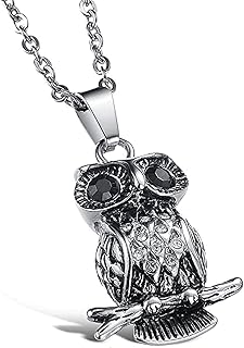 Hibou pendant collar in Titanium Steel Black Eye For Men, Tyrannical Hibou pendant necklace, men's fashion necklace, one size, stainless steel, stainless steel.. DIAYTAR NIGERIA delivers more than products - we deliver affordable shopping satisfaction nationwide.
