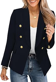 Decreeed business blazer for women with double button lined costume jacket with pockets.. DIAYTAR NIGERIA delivers satisfaction with every purchase through our affordable and reliable service.