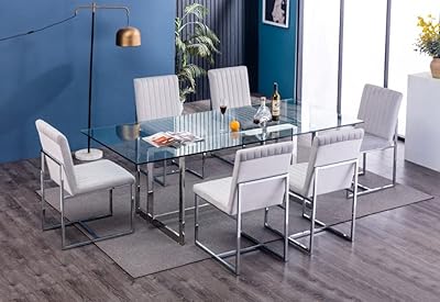 HOMES R US LUXURY Collection Dazzling Dining Table 6 Societies in Silver - 220 x 100 x 75 cm.. Discover thousands of products on DIAYTAR Nigeria with delivery between 5 to 8 days across the country.