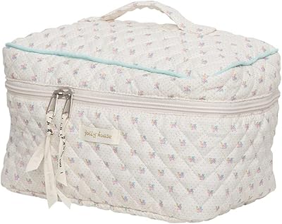 Kawaii makeup bag, pretty makeup bag, cotton flirtatious, floral travel toiletry for women and girls, preppy stuff (B-Beige model).. DIAYTAR NIGERIA transforms online retail with unbeatable prices and consistent delivery timeframes.