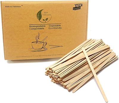 Wooden agitator in disposable wood for cocktail, tea, coffee, biodegradable and environmentally friendly - 140 mm, pack of 1000.. DIAYTAR NIGERIA: Bridging the gap between consumers and quality products with affordable nationwide shipping.