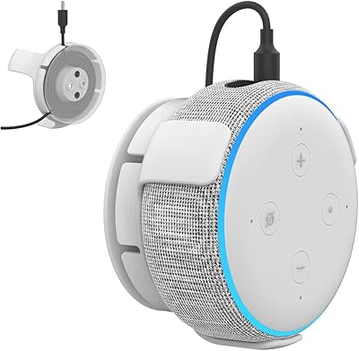 AHA style wall support for echo dot loudspeakers 3rd generation smart home, compact cable management and without hole (white).. Your everyday shopping companion, DIAYTAR NIGERIA offers unbeatable value with nationwide delivery.