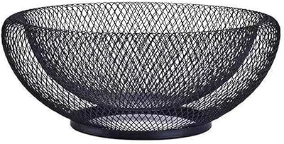 Creative fruits holder in metallic mesh, table kitchen, restaurant, fruit-pan, large black table decoration for bread, dessert, k-cup egg 10.. Experience the joy of discovery with DIAYTAR NIGERIA's vast catalog and nationwide affordable delivery.