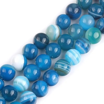 Gem-Inside Blue Agate Pearls in 8 mm, Energy Stone in natural round crystal for the manufacture of jewelry, 15.. DIAYTAR NIGERIA delivers more than products - we deliver affordable solutions within the week.
