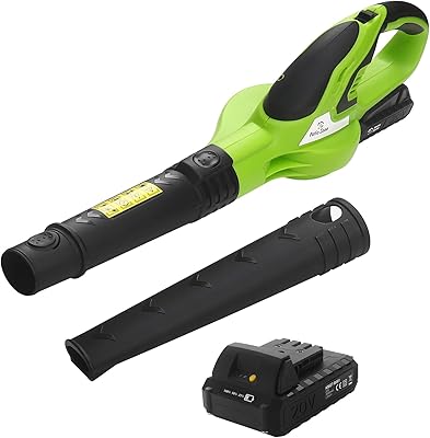 Wireless leaf blower with battery and charger, 20 V portable electrical sheet blower, light and powerful blower at variable speed with 2 pipes for the maintenance of garden sites.. Your shopping dreams realized through DIAYTAR NIGERIA's affordable platform with reliable delivery times.