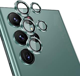 Samsung Galaxy S23 Ultra Samsung Galaxy camera protector, 9 -hour tempered glass camera cover with single metal ring for S23 Ultra 5G 2023 (green).. DIAYTAR NIGERIA: Where every Nigerian finds affordable products delivered within the week.