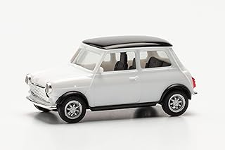 Classic car model Herpa Mini Cooper 421058, white/black roof, detailed collection model.. Shop smarter with DIAYTAR NIGERIA's vast product range and budget-friendly delivery within the week.