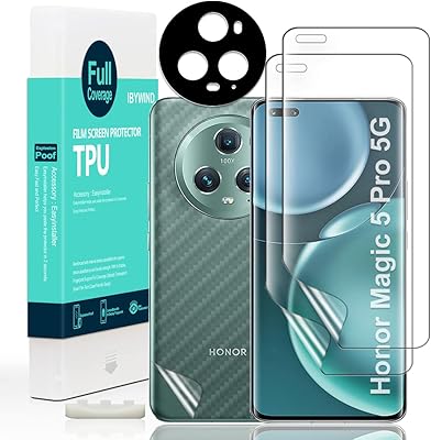 IBYWind screen protector for Honor Magic 5 PRO 5G (6.81 inches), with 2 flexible TPU films, 1 camera lens protector, 1 carbon fiber support film [Digital fingerprint reader, easy to install].. Skip the traffic, shop online — DIAYTAR Nigeria brings it to you.