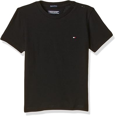 T-shirt with short sleeves in basic knit Tommy Hilfiger for children, size S, black (Meteorite 055), 5 years.. Experience the convenience of boundless shopping with DIAYTAR NIGERIA's affordable platform and quick shipping.
