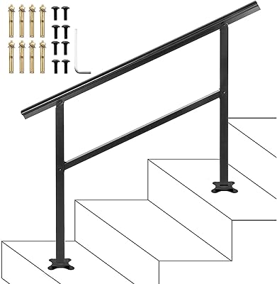 VENVOR Current hand for exterior stairs 48 x 35.5 inch, handrail for exterior stairs adjustable from 0 to 45 degrees, handrail in black aluminum for exterior stairs.. Shop with intention at DIAYTAR NIGERIA, offering thousands of products at budget-friendly prices.