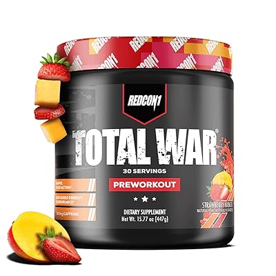 Red Con1 Total War - Pre -training, 30 portions, energy boost, increase in endurance and concentration, beta -alanine, 350 mg of caffeine, citrulline malate, nitric oxide booster - Keto friendly (mango strawberry).. E-commerce made for Nigeria — fast delivery and low prices at DIAYTAR.