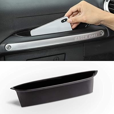 Delfino passenger storage tray with holding handle for Jeep Wrangler JK and JKU 2011-2018 2 doors and 2/4 doors, interior accessories, black.. Shop electronics, clothes, and everything in between on DIAYTAR Nigeria.