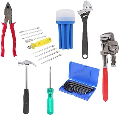 Suzk Johnson Professional Home Kit with mixed pliers, screwdriver game, roller key (200 mm), scratch hammer, 2 in 1 screwdriver, Allen and screwdriver set for pipe (350 mm).. DIAYTAR NIGERIA: Your trusted e-commerce partner with extensive product choices and affordable delivery.