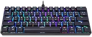 Mechanical game keyboard Motospeed CK61 RGB with blue automatic keys, 61 keys, response function to several keys and backlight for black color games.. From tech to toiletries, DIAYTAR Nigeria delivers without delay.