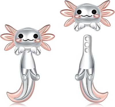 Axolotl earrings for Sterling 925 silver girls in stem.. DIAYTAR NIGERIA brings the marketplace experience online with affordable and reliable delivery service.