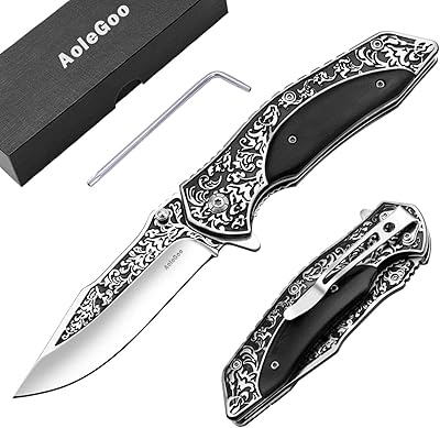 Oligo pocket knife, 7cr13mov stainless steel and wooden sleeve, for camping, hiking, gifts.. DIAYTAR NIGERIA revolutionizes online shopping with competitive prices and reliable 5-8 day delivery.