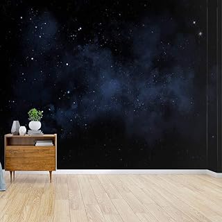 Night sky sticker wallpaper with shiny stars and images of dark blue nebula in removable vinyl paper.. Experience the future of online shopping with DIAYTAR NIGERIA's extensive product range and competitive pricing.