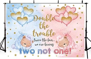 AIBIIN 7x5 PENDER BOTY CASE C’est twins twice funny bear twice amusing it is baby twins shower pink blue background sex reveal feast decor banner accessories.. DIAYTAR NIGERIA: Making online shopping accessible with affordable prices and nationwide delivery service.