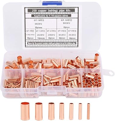 Cable tip kits, 250 pieces of copper pipe connectors, cable head connectors, crimping terminal, kit connectors kit supplies.. Find everything you need at prices you'll love with DIAYTAR NIGERIA's comprehensive e-commerce platform.